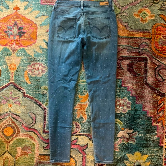 Levi Polka Dot Skinny Jeans Size 26 - Picture 3 of 5